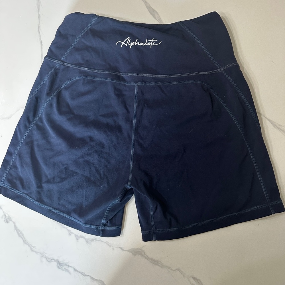 Alphalete Navy 5” shorts Size Medium